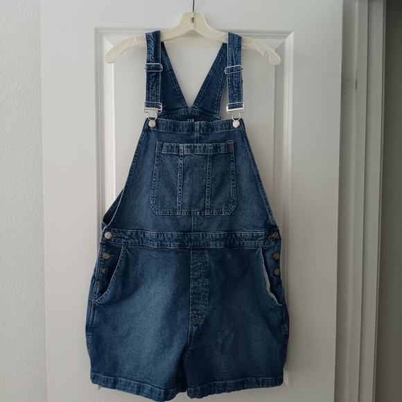 GAP denim ladies overalls shortalls romper - size ladies L large - Picture 1 of 6